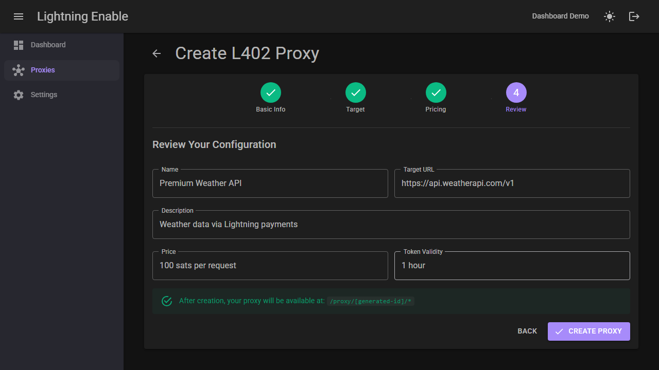 Create Proxy - Step 4